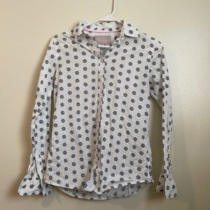 Women’s novelty print button down shirt